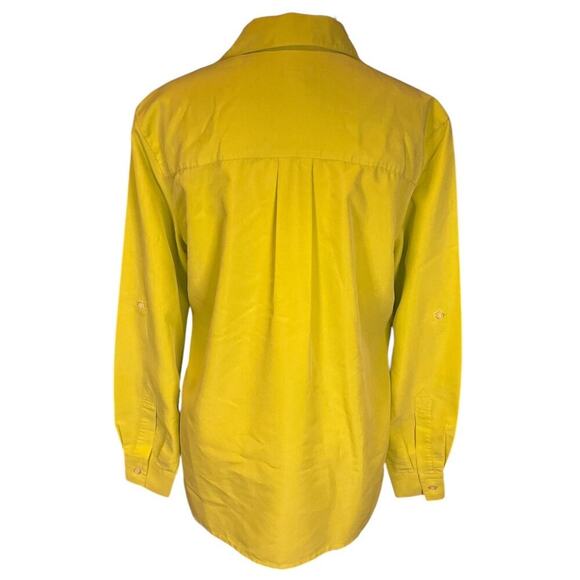Liz Claiborne Liz Sport Women's Lime Green Blouse Long Sleeve Button Down Small - Picture 2 of 9